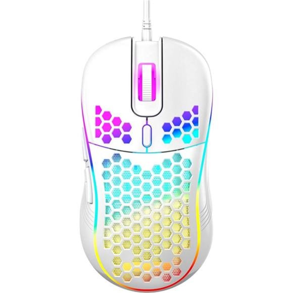 Honeycomb Wired Gaming Mouse, RGB Backlight and 7200 Adjustable DPI, Ergonomic